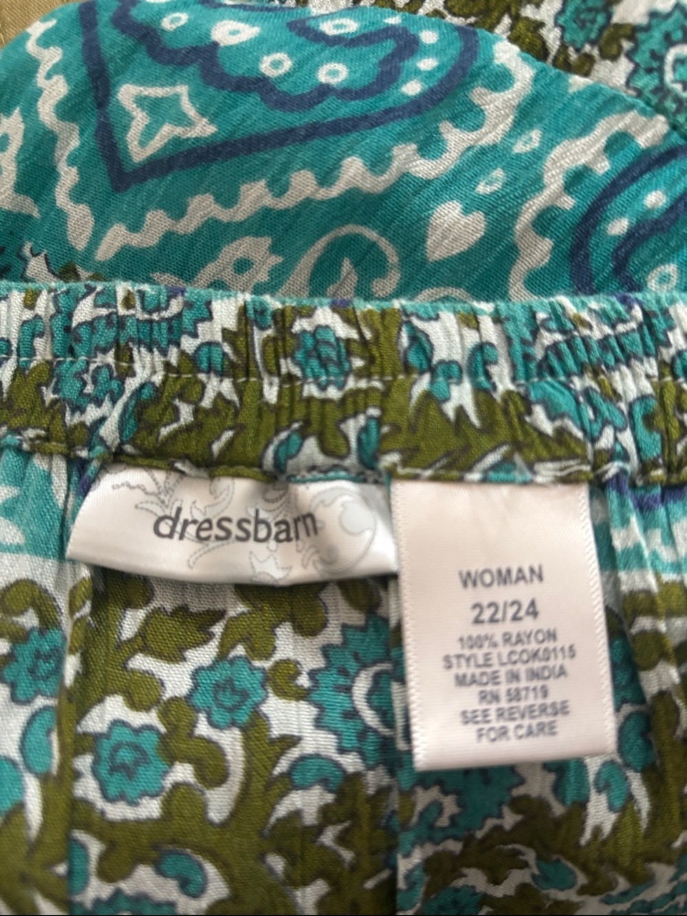 Dress Barn Teal & Aqua Printed Pleated Midi Skirt - Picture 2 of 2